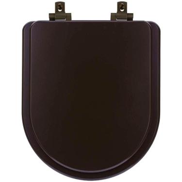 Imagem de Assento Sanitário Mdf Soft Close Carrara Marrom Fosco Para Vaso Deca Com Ferragem Marrom