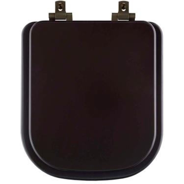 Imagem de Assento Sanitário Mdf Soft Close Piano Marrom Fosco Para Vaso Deca Com Ferragem Marrom