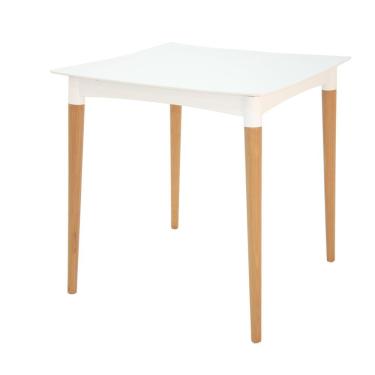 Imagem de Mesa Quadrada Tramontina Diana Branca Em Polipropileno Com Pernas De Madeira Tramontina