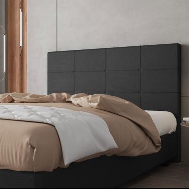 Imagem de Cabeceira Estofada Casal King Size 195 Cm Marte Corino Skybox Preto