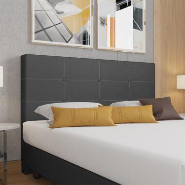 Imagem de Cabeceira Estofada Casal King Size 195 Cm Terra Corino Skybox Preto