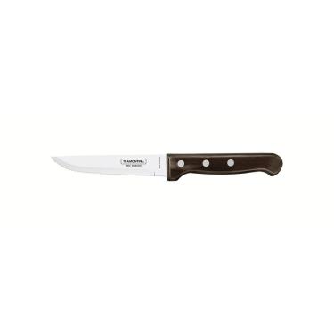 Imagem de Faca Para Churrasco Jumbo Com Lâmina De Aço Inox E Cabo De Madeira Polywood Castanho 5"
