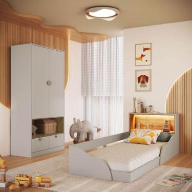 Imagem de Quarto Infantil Completo Montessoriana Lille 2 Portas 2 Gavetas com Le