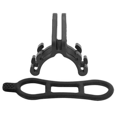 Imagem de Bicicleta lanterna titular guidão ajustável Mount Bracket resistente tocha braçadeira de luz compatível com Interface para passeios noturnos Acessórios ciclismo plástico Silicone