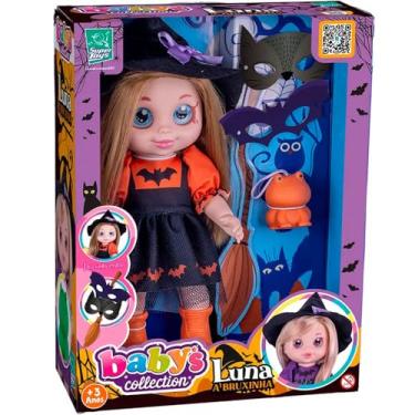 Imagem de Brinq Boneca Babys Collections Luna A Bruxinha Vestido Laranja Super Toys 593