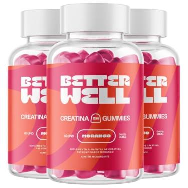 Imagem de Kit 3 Unidades Creatina em Gummies Better Well | 60 unidades Cada (90 doses) | 3g de creatina por porção | Sabor Morango Delicioso
