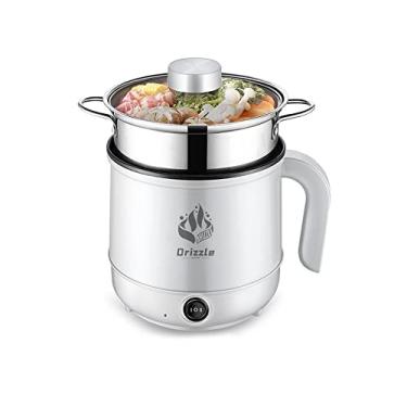 Imagem de drizzle Panela Elétrica 1,7L Mini Frigideira Com Revestimento Antiaderente, Para Refogar Alimentos, 110V, Portátil Cozinhar Em Dormitório Vaporizador Ramen Pessoal, Bife Fervente, Ovo, Aveia, Sopa S