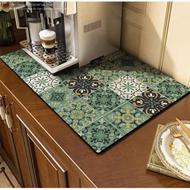 Imagem de Cciphy Tapete Fofo Para Cafeteira Bancadas, Acessórios Bar, Secador De Pratos Coloridos Bancadas Cozinha, Absorvente Rápido, Proteção 30 X 40 Cm (A)