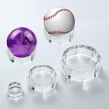 Imagem de TERDEWE (48 Peças) Suporte De Exposição Beisebol Octogonal, Para Esferas, Anel Transparente, Redondo Bola Golfe, Beisebol, Softball, Tênis, Bolinhas Gude (Pequeno, Médio, Grande)