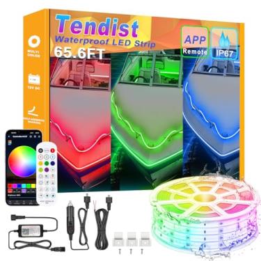 Imagem de TENDIST Luzes De Barco Led À Prova D'Água, Faixa Pontão 65,6 Pés, Luz Marinha, Faixas Rgb Multicoloridas 12 V Para Ambientes Externos Ip67, Iluminação Noturna Pesca Com Aplicativo E Controle Remoto