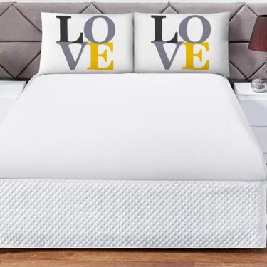 Imagem de Jogo de Lençol King Size 3 Peças com Fronha Estampada 180 Fios - Enxov