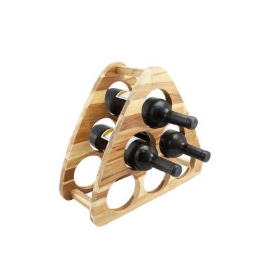 Imagem de Porta Vinho Madeira Teca Garrafeiro Suporte para 6 Garrafas