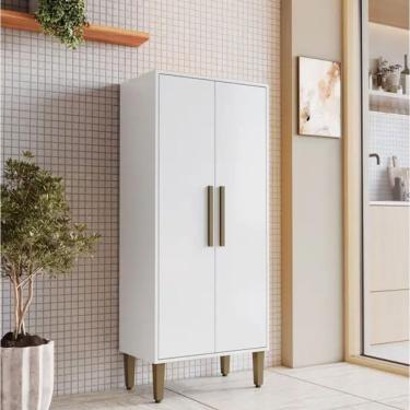 Imagem de Armário Multiuso 2 Portas 3 Prateleira Paraná Kaiki Móveis - Branco