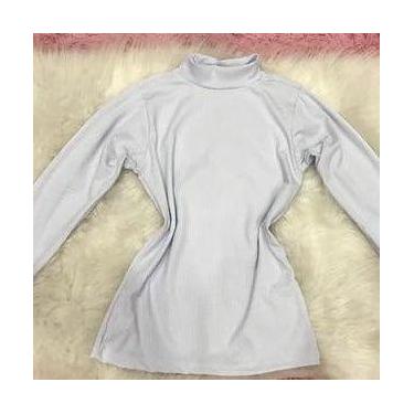 Imagem de Blusa manga longa feminina gola alta malha canelada - Filó Modas, g, M