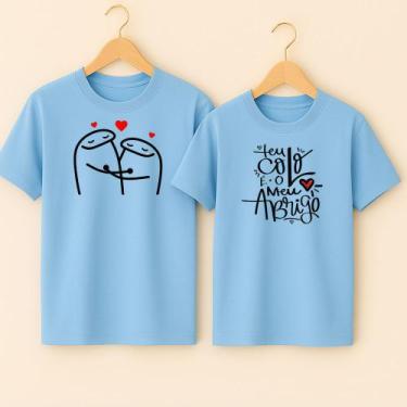 Imagem de Camiseta Casal Algodão Estampa Teu Colo é o Meu Abrigo Música Fofo Nam