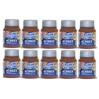 Imagem de Tinta Para Tecido Fosca Acrilex 37ml 10 Unidade Artesanato Fixação Frio Alta Cobertura – Fixação a Frio e Alta Cobertura Com Acabamento Fosco, Este Kit É A Escolha Perfeita Para Quem Busca Qualidade (Marrom 531)