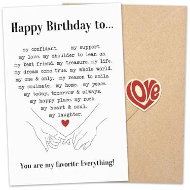 Imagem de Cartão de aniversário para marido, cartão de dia dos namorados, presentes para ele homens, namorado, aniversário romântico, notas de feliz aniversário, mulheres, esposa, namorada, notas de saudação de