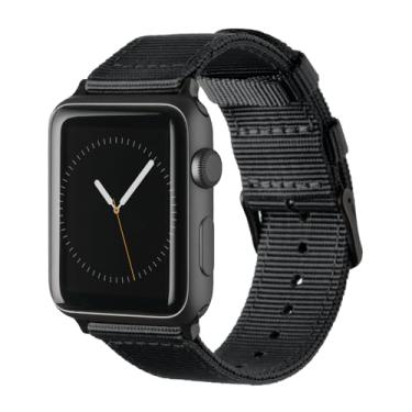 Imagem de Alças de relógio Archer – Pulseiras de substituição de nylon premium para Apple Watch | , 38/40 mm, 42/44 mm, Black, Black, For 42mm/44mm Apple Watch