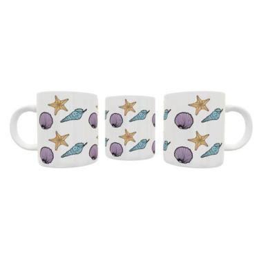 Imagem de Caneca em Polímero Conchas e Estrelas - Fototek