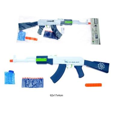 Imagem de Arminha infantil de Brinquedo Bolinhas De Gel E Nerf Ak47 C/ Duas func