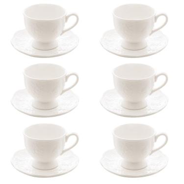 Imagem de Conjunto 06 Xícaras de Chá de Porcelana New Bone Butterfly Flower 200 ml Lyor