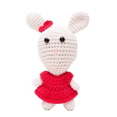 Imagem de Coelha de vestido rosa pink em amigurumi