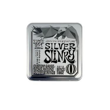 Imagem de Ernie Ball John Mayer Silver Slinky Nickel Wound Electric Guitar Strings 3-Pack Tin - 10.5-47 Gauge