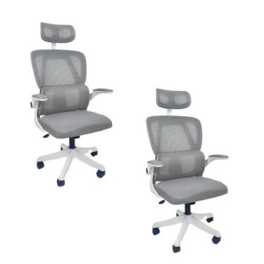 Imagem de Kit 2 Cadeiras de Escritório Presidente Executiva Oficial Legacy Cinza