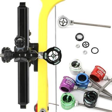 Imagem de Cabeça de mira de arco recurvo para tiro com arco único Mira de pino único de fibra ótica de 0 cm para acessórios de mira de arco recurvo (prata)