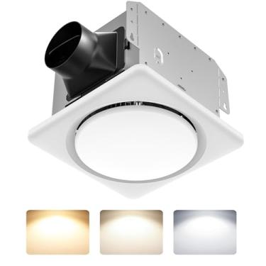 Imagem de NOVELUX Exaustor De Banheiro Com Luz, Certificado Pela Ul, 120 Cfm, 1,2 Sones, 41 W, 42 Db, Ventilador De Banheiro Com Luz Para Casa, Luz Led De 1500 Lm, 2700 K/4000 K/6500 K