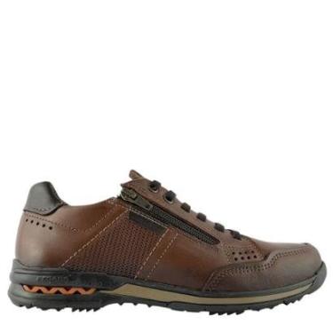 Imagem de Sapatênis Maculino Pegada Casual Marrom Em Couro 114861-Masculino
