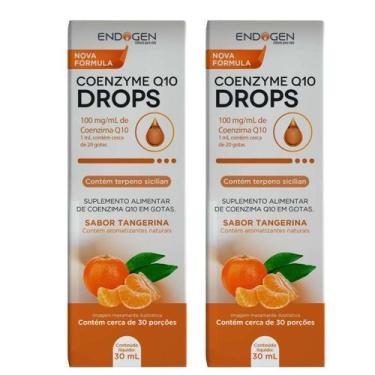 Imagem de Coenzyme Coenzima Q10 Drops em Gotas 30 ml Sabor Tangerina Energia End