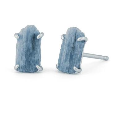 Imagem de Brinco Tarraxa Cianita Azul - Cristal Natural, Prata 925