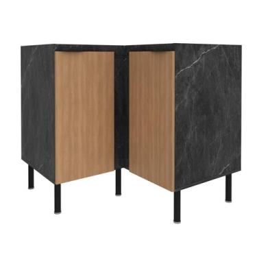 Imagem de Armário Balcão de Canto p/Cozinha 90cm 2 Portas S/Tampo New York Móvel