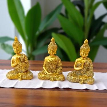 Imagem de Mini Estátua Buda Decorativo Colorido 6,5cm  Enfeite Zen, Meditação e 