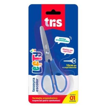 Imagem de Tesoura escolar tris para canhoto lefty 13cm