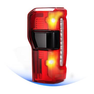 Imagem de Luzes traseiras compatíveis com 2023 2024 2025 Ford F250 F350 Super Duty com ponto cego tipo halogênio sinal de freio traseiro conjunto de luz traseira substitui OEM PC3Z13405B FO2800294 (lado