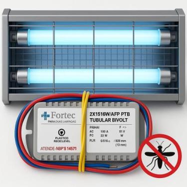 Imagem de Reator Eletrônico para Lâmpadas UV 2x15/16W  Aplicação em Armadilhas d