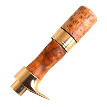 Imagem de LureSport Burl Madeira Alumínio Carretel Assento Vara de Pesca Componente de Construção Carretel de Fundição Giratória Reparação de Assento Acessório DIY (CAST com Passo ID9mm)