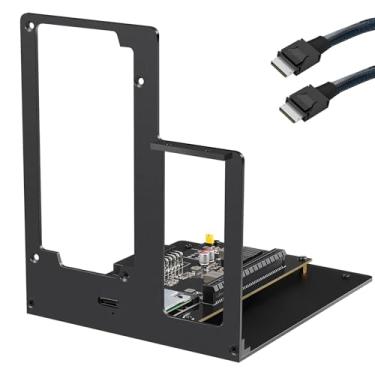 Imagem de Estação de base GPU externa, compatível apenas com estação de base gráfica de interface OcuLink, mini gabinete eGPU para NVIDIA/AMD PCIE, suporta fonte de alimentação ATX (preto)