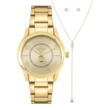 Imagem de Kit Relógio Condor Feminino Dia A Dia Dourado - CO2035NRD/K4X-Feminino