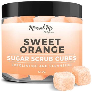 Imagem de Esfoliante Corporal Esfoliante – 355 ml Laranja Doce Cubos de Açúcar com Manteiga de Manga e Manteiga de Karité – Ultra Hidratante e Hidratante – Totalmente Natural e Orgânico para todos os esfoliações corporais – Para mãos, braços pernas, cotovelo e pés