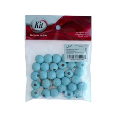 Imagem de Conta Madeira Candy 14mm - Ideal para pulseiras e artesanato, Kit-R21-14, Azul Bebe, pct c/25 grs, 687718