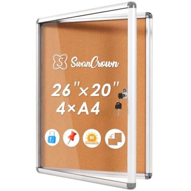 Imagem de Quadro de avisos Swansea com porta de acrílico 66 x 50 cm (4 x A4)