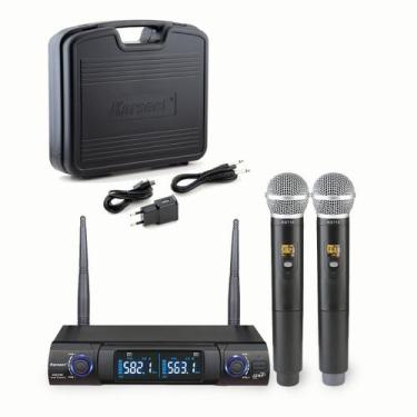 Imagem de Microfone S/fio Karsect Ks248dm Duplo Mão Homologado Uhf