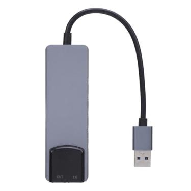 Imagem de Yunir 5.1 Cartão de Som Externo de Canal, Entrada de Saída de Saída óptica Adaptador de Placa de Som USB, Liga de Alumínio Com Entrada de Microfone para 98 ME 2000 7 8, 5.1 7. Canal Suportado