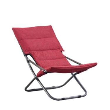 Imagem de XINCHANG Poltrona dobrável ajustável com tecido de alta densidade - perfeita para casa, escritório e relaxamento ao ar livre (modelo vermelho de inverno e verão)