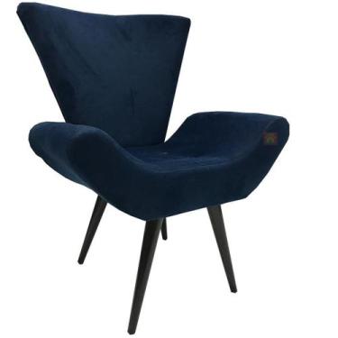 Imagem de Poltrona Decorativa Elegance Sued Azul Marinho - Sua Casa Decor