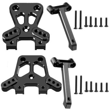 Imagem de MORFUM Aluminum Alloy Front & Rear Shock Tower Brace Shock Mounts Damper Stay Upgrades Part Compatible with 1/18 Traxxa LaTrax Teton Desert Prerunner SST, Replace Parts 7637