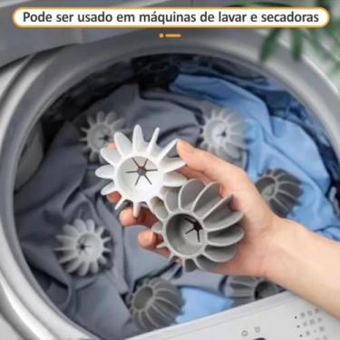 Imagem de Kit 8 Esferas Bolinhas Mágicas Bate Roupa para Máquina de Lavar Tira Pelos